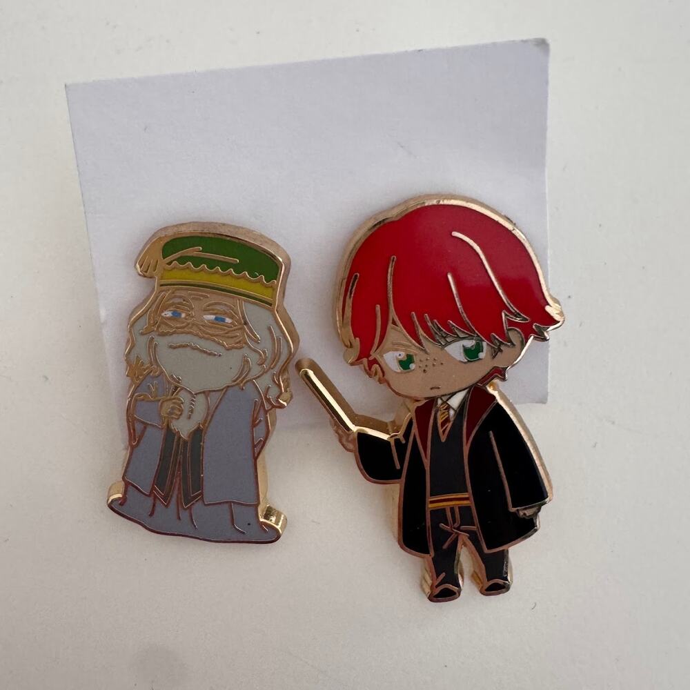 Universal Studio Harry Potter Collectible Pins Retired Chibi Ron Dumbledore